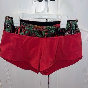 Pink Lululemon speed up shorts